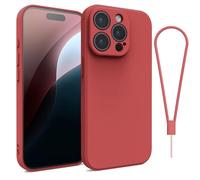 Andwing For iPhone 15 Pro Case,Silicone Case Soft Ultra For iPhone 15 Pro Phone Case Slim Protective Shockproof Cover Scratch-Resistant Microfiber Lining, 6.1" Camellia red