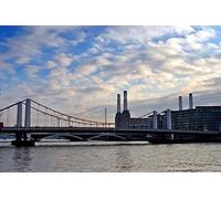 Andy Evans Photos Chelsea Bridge photograph a photographic print of Chelsea Bridge Battersea Power Station River Thames London England UK landscape photo color picture (12" x 8")