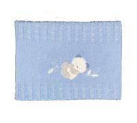 Andy & Helen 2/558cd03 _ C Embroidered Cot Blanket Thread Cotton, Sky Blue