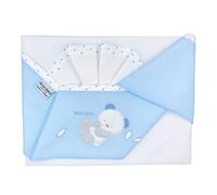 Andy & Helen 3/400d03 _ C Embroidered Bed Sheet, Sky Blue