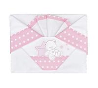 ANDY & HELEN 3 Piece Crib Bedding Set, Cotton, Pink