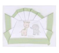 ANDY & HELEN® 3-Piece Set of Top Sheet, Fitted Sheet and Pillowcase, 100% Cotton, Green
