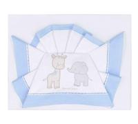 ANDY & HELEN® 3-Piece Set of Top Sheet, Fitted Sheet and Pillowcase, 100% Cotton, Light Blue