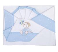 Andy&Helen Complete 3 Piece Embroidered Cot Sheet + Elastic Bottom Sheet and Pillow Case Fits Maxi Cribs, Next to Me, Side Bed