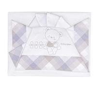 Andy&Helen Complete 3 Piece Embroidered Cot Sheet + Elastic Bottom Sheet and Pillow Case Fits Maxi Cribs, Next to Me, Side Bed