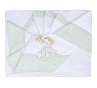 Andy & Helen Complete 3 Piece Embroidered Cot Sheet + Elastic Bottom Sheet and Pillowcase Fits Maxi Cribs, Next to Me, Side Bed, Green