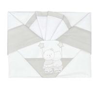 Andy & Helen - Complete Sheet Set for Maxi Crib/Side Bed/Next to Me Embroidered + Bottom Sheet with Elastic Bands and Pillowcase, Grey