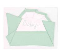 ANDY & HELEN® Cot Bed Sheet with Bars. 3-Piece Set: Top Sheet, Fitted Sheet and Pillowcase, 100% Cotton, Green