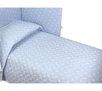 Andy&Helen Crib Bed Eraser Lightweight Quilt, Cotton, Sky Blue, Pieno