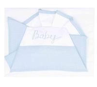 ANDY & HELEN® Maxi Cot Bed Sheet 3 Piece Set: Top Sheet, Fitted Sheet and Pillowcase, 100% Cotton, Sky