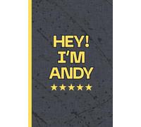 Andy notebook: black background with yellow text writing pad for all ages