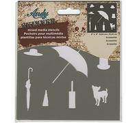 Andy Skinner Mixed Media Accessories Stencil, Grey, 6 x 6-Inch