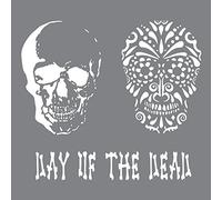 Andy Skinner Mixed Media Day Of The Dead Stencil, Grey, 8 x 8-Inch