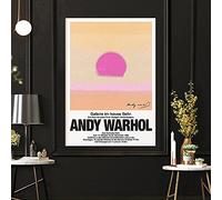 Andy Warhol Painting Colorful Butterfly Sunset Poster Pop Art Poster Vintage Sunset Exhibition Poster Landscape Wall Art Prints Gallery Living Room Wall Decor Canvas Art G26095