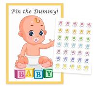 AndysCrafts Pin The Dummy On The Baby Game for 35 Players - A Joyful Baby Shower Activity