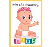 AndysCrafts Pin The Dummy On The Baby Game for 35 Players - A Joyful Baby Shower Activity with Blindfold and Giant Poster (White Baby Girl)