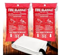 Andyssey Fire Blanket 100 x 100 cm Fire Blanket DIN EN 1869:2019 Fire Protection Blanket Pack of 2