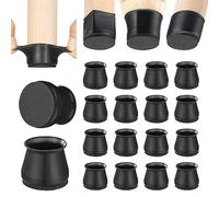 Aneaseit Chair Leg Floor Protectors - 1 1/2" x 16 pcs Black - Felt Bottom Silicone Pads for Hardwood Floors & Furniture Feet - Rubber Caps for Chairs - Medium