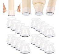 Aneaseit Chair Leg Floor Protectors - 16 pcs Crystal - Felt Bottom Soft Silicone Protector Pads for Furniture Feet & Hardwood Floors - Large