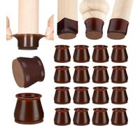 Aneaseit Chair Leg Floor Protectors - 2" x 16 pcs Dark Walnut - Felt Bottom Soft Silicone Pads for Furniture Feet & Hardwood Floors - Large