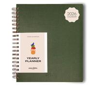 Anecdote 2025 Planner (8.5" x 10") Daily Planner Weekly Monthly Planner - 52 Weeks w/Library Buckram Cover, Brass Spiral - A4 Size Bleed-Resistant Paper - Evergreen
