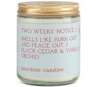 Anecdote Candles 'Two Weeks Notice' Coconut Soy Wax Candle Jar | Premium Hand Poured & Long Burning | Black Cedar & Vanilla Orchid Scent | Phthalate-Free | for Home, Office, Gift - 7.8 Oz