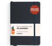 Anecdote Daily Planner w/ 2026-2027 Calendar | Start Anytime 26 Weeks Undated | 1 Page per Day | 8.5" x 5.2" | Hardcover To-Do List Organizer, Plan Your Success, Achieve Productivity Goals