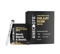 ANECDOTE Pure Himalayan Shilajit Resin Cards 500mg Boosts Stamina Increases Productivity 75% Fulvic Acid, 85+ Trace Minerals No Added Sugar Black Pack of 30