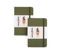 ANECDOTE. Small Notebook (2 Pack) - Premium Quality Pocket Journal for Writing Notes - Compact, Durable, Ideal Travel Journal for Notes & Lists - Expand Your Creative Potential! (Olive Green)