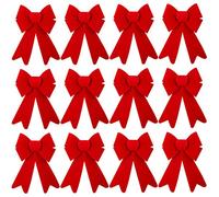 ANECO 12 Pieces Christmas Bows for Wreaths Christmas Bows for Tree Christmas Decoration Bows, Indoor and Outdoor