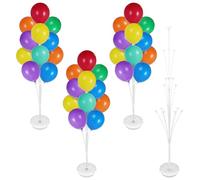 Aneco 4 Set Balloon Stand Kit for Floor, Balloon Tower Backdrop Decoration For Table, Sesame Street Party Decorations with Balloons Base Pole Water Bag for Wedding Baby Shower Birthday Party, Rainbow