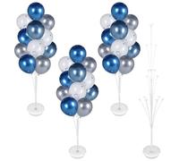 Aneco 4 Set Balloon Stand Kit for Floor, Balloon Tower Backdrop Decoration For Table, Sesame Street Party Decorations with Balloons Base Pole Water Bag for Wedding Father's Day Birthday Party, Blue