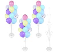 Aneco 4 Set Balloon Stand Kit for Floor, Pastel Balloon Tower Backdrop Decoration for Table Sesame Street Party Decorations with Balloons Base Pole Water Bag for Easter Wedding Birthday Party, Macaron