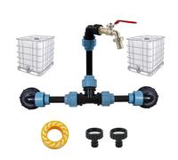 ANEELV IBC connection set for 1-2 rainwater tanks - with 3/4 inch gooseneck, with or without container spout, for rainwater tanks, buckets, rain butts, IBC containers
