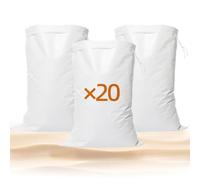 ANEELV Sandbags for Flood Repellent, Empty Sandbags with Drawstring, White PP Fabric Bags, for Flood Repellent on Basement Windows, 40 x 60 cm (20)