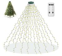 aneeway Christmas Tree Lights Fairy Lights 6.6FT x 16Line 400LEDs String Light Mains Powered Waterproof with Remote & Timer 8 Modes for Outside Indoor Party Xmas Tree Decorations Warm White