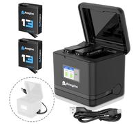 Anegine Hero 13 Battery 2300 mAh and LCD 3 Channel USB Storage Charger for GoPro Hero 13 Black Enduro Rechargeable Battery with Type-C PD3.0 (Pack of 2)