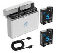 anegine Osmo Action 5 Pro 4 3 Replacement Batteries 2100mAh with Dual Charging Hub for DJI Osmo Action 5 Pro, Action 4, DJI Osmo Action 3 Extended Battery Life (2 Pack)