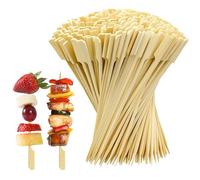 Anei 200 Pieces Wooden Sticks 12cm Bamboo Skewers for Barbecues Fruit Kababs Charcuterie Accessories Burgers Cocktails Buffets Party Home and Kitchen