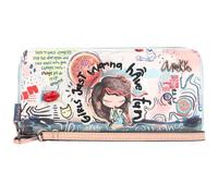 Anekke Women's Leather Wallet with Zipper, Fun & Music Collection, Large Wallet for Women