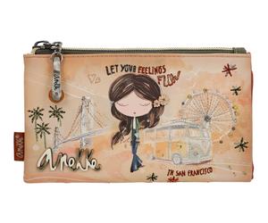 Anekke purse Peace & Love flexible RFID Wallet Camel