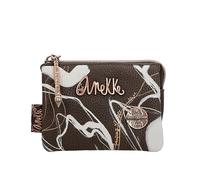 Anekke - Women's Leatherette Purse with 3 Compartments and Zip Closure - Brown Color - Accessories and Accessories - Measures 12x7x4cm