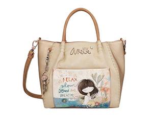 Anekke Women's Shopper Bag - Large PU Leather Handbag with 2 Handles and Shoulder Bag - Zip Closure - Mediterranean Collection - Women's Accessories and Accessories - Measures 32 x 24 x 13 cm,