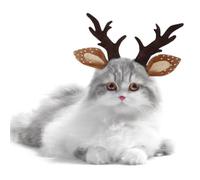 Anelekor Dog Deer Costume Funny Dog Antlers Headband Christmas Puppy Cat Elk Outfit Adjustable Dog Head wear Accessories Pet Reindeer Costume for Cat Small Medium Dog (Brown, Small)