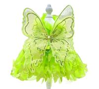 Anelekor Rainbow Butterfly Dog Dresses for Small Dog Girl Puppy Lace Tutu Princess Dress Cat Outfit Pet Butterfly Costume for Kitten Chihuahua Yorkie Pomeranian (Green, Large)