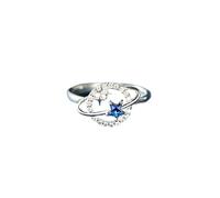 Anello da dito Planet per donna Stelle blu alla Anelli di colore argento Indossano accessori di tendenza Gioielli creativi-N51 Regalo di compleanno