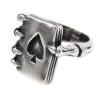 Anello da poker Decorazione da uomo Anelli punk con polsino aperto Regalo di compleanno in acciaio al titanio da uomo