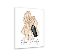Anellyee Family Hands Decorative Painting, 11.5in*15in Made to Worship Design, Religious Canvas Print, Features hand - painted family hands, symbolizing warmth. Ideal for living room, bedroom decor