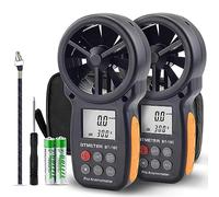 Anemometer Handheld - BTMETER BT-100 Wind Speed Anemometer Air Flow Meter Accurately Measure Wind Temperature Speed CFM for Shooting, HVAC, Drone Flying (2 PACK)