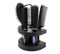 Anemoner 5 PCS Hair Brush Comb Set, Hair Care Massage Brush Ladies Massage Holder Set with Mirror and Stand Styling Tools for Women Ladies Adults Kids (Purple)